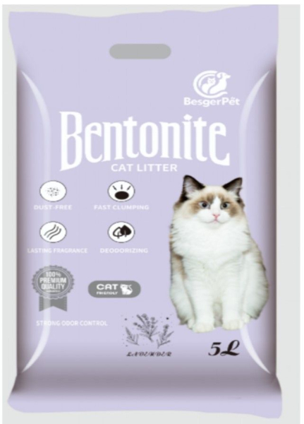 Katzenstreu Bentonit Lavendel 10 Liter - Super saugfähig & Staubarm